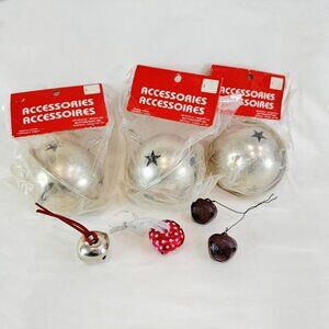 Mixed Lot Of 7 Sleigh Jingle Bells Stars New Vintage 4" + Craft Christmas Decor